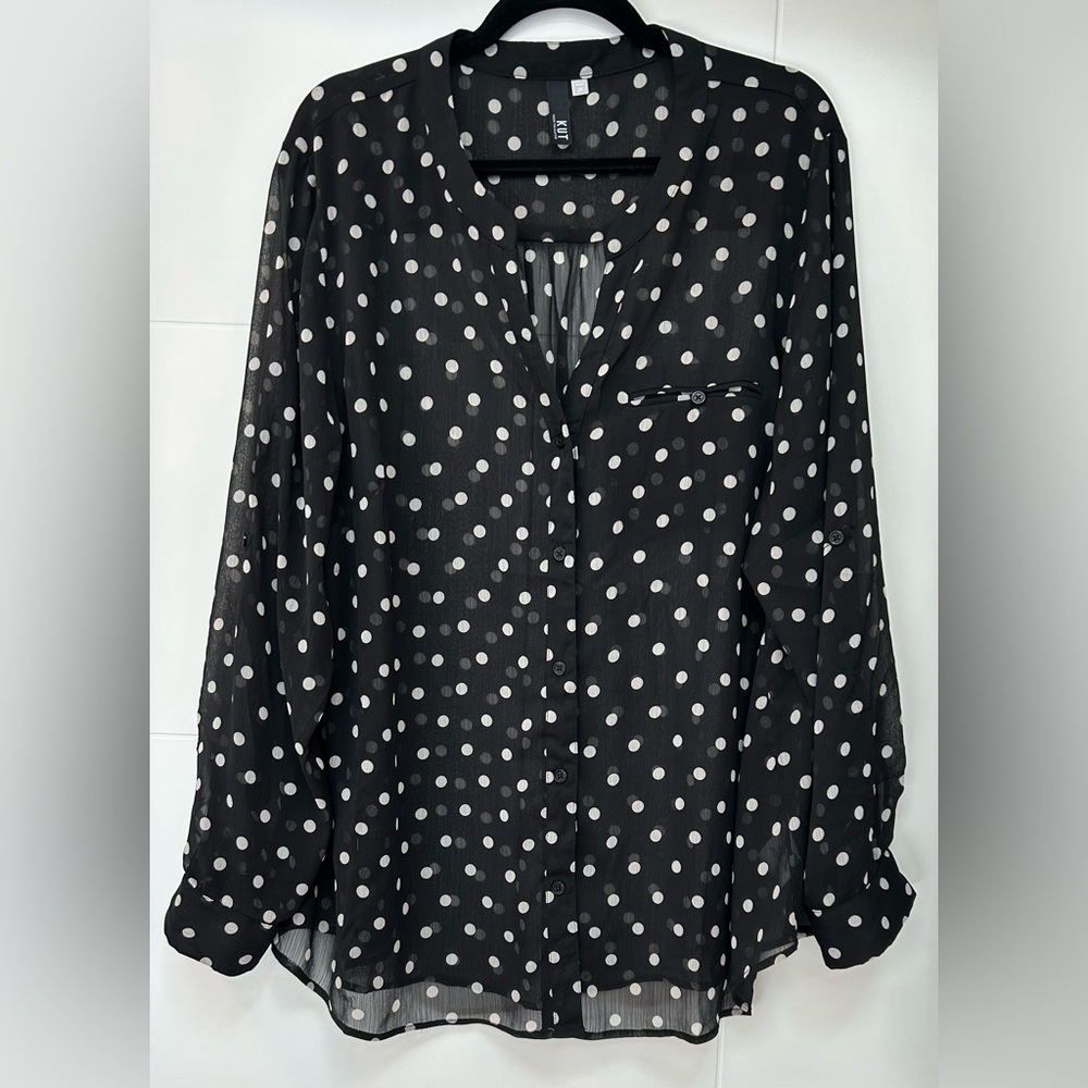 Kut from the Kloth Black and White Polka Dot Top